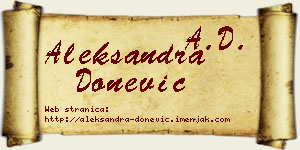 Aleksandra Donević vizit kartica